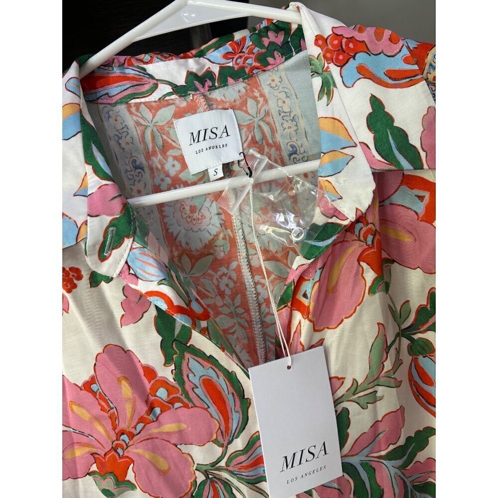 MISA LOS ANGELES Roya Top Blouse Casablanca Border Mix Womens Size Small - Picture 8 of 10